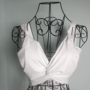 NWT Lioness Porto Cervo White Tie Back Crop Top XL